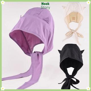 Mũ trùm đầu NOOKSTORY, Mũ chui đầu buộc dây Y2K ngộ nghĩnh, Mũ bảo vệ chống nắng khô nhanh cho nữ
