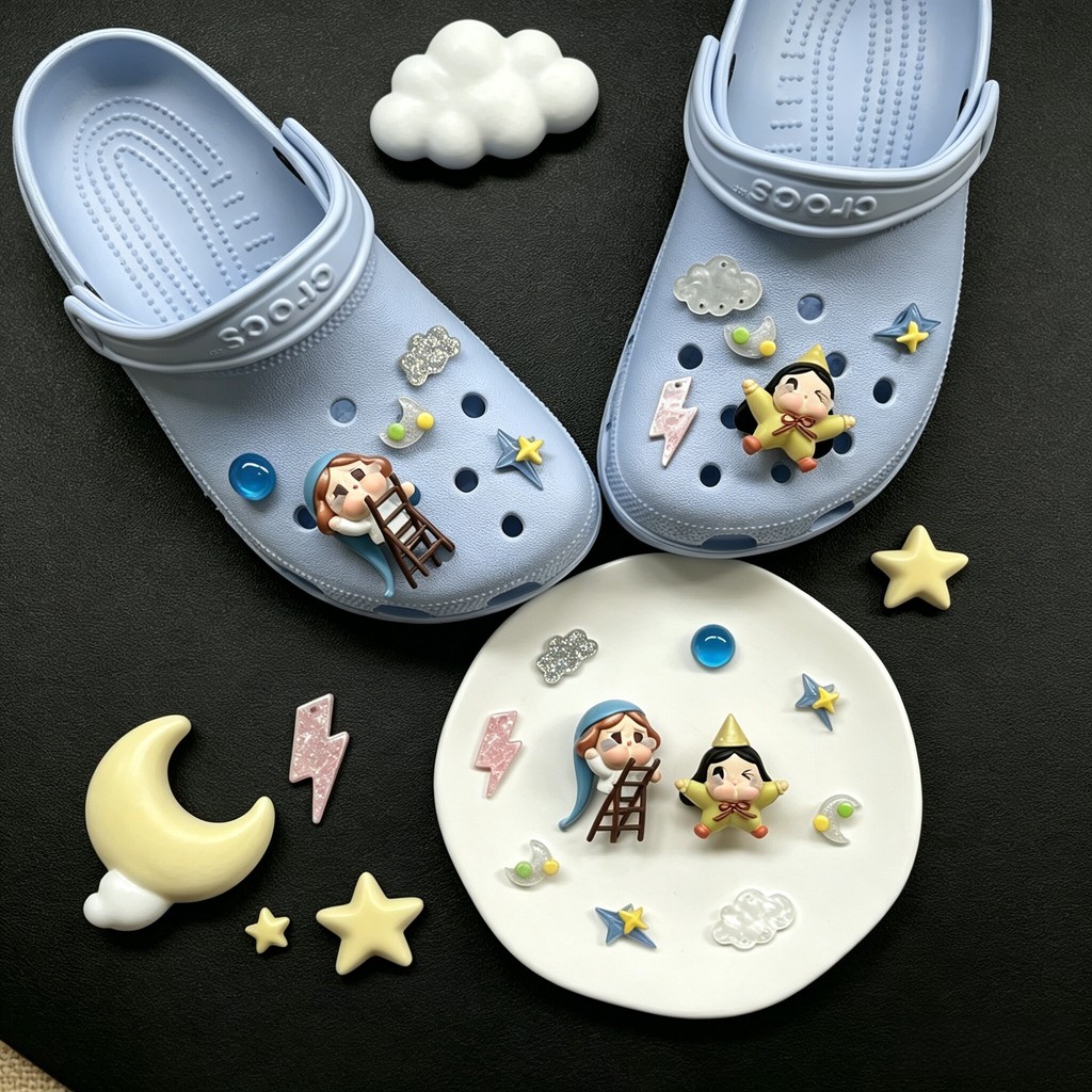 Phụ Kiện Khóa Giày Dễ Thương Nhảy Ngôi Sao Thích Hợp Cho crocs Có Thể Tháo Rời Hoa Zhibixing Busch