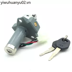 Khóa cửa điện xe máy WY125 Khóa điện Solid Wolf 150 Cross Công tắc đánh lửa đi xe đạp 4 dây có khóa vòi