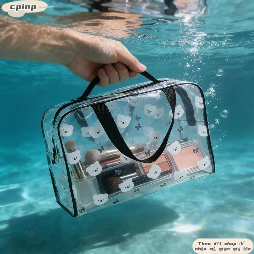 Túi vệ sinh CPINCP, Hộp đựng mỹ phẩm chống thấm nước PVC, Túi bơi dung tích lớn di động