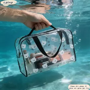 Túi vệ sinh CPINCP, Hộp đựng mỹ phẩm chống thấm nước PVC, Túi bơi dung tích lớn di động