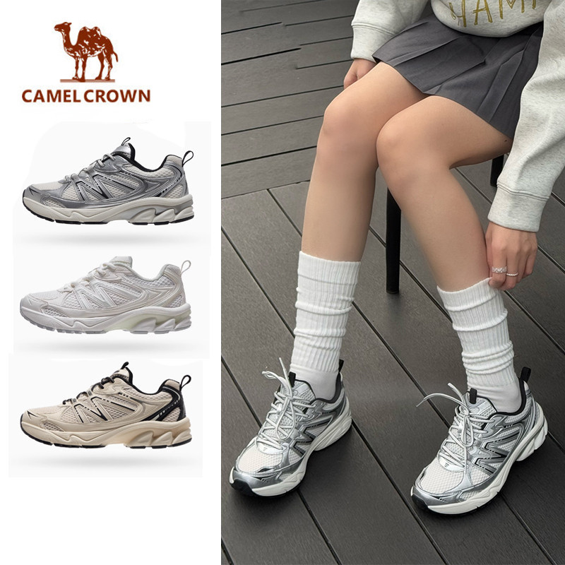 CAMEL CROWN Giày chạy bộ giảm xóc nam và nữ Lưới thoáng khí Giày thông thường tăng chiều cao