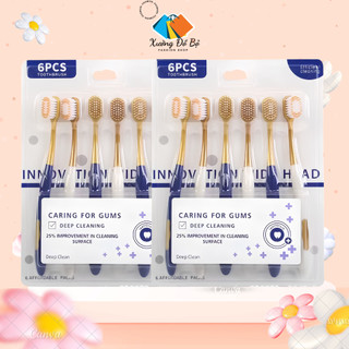[COMBO 2] Set 6 Bàn Chải Đánh Răng Hàng Nội Địa Trung Lông Siêu Mềm, Làm Sạch Sâu Đánh Sạch Mảng Bám