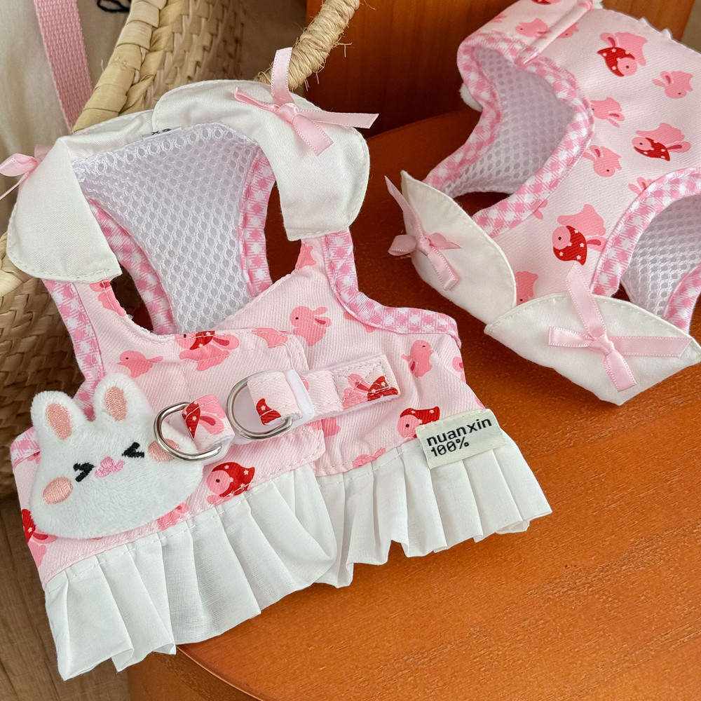 Thú Cưng Bichon Chó Mèo Hoạt Hình Dây Đeo Ngực Kéo Dây Quần Áo Chó Nhỏ Gấu Dễ Thương Mùa Xuân Mùa Hè Công Chúa Ngực Lưng