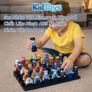 Set 40 mô hình lắp ráp mini figure KidToys tặng đế – nhân vật hoạt hình Minecraft cho bé