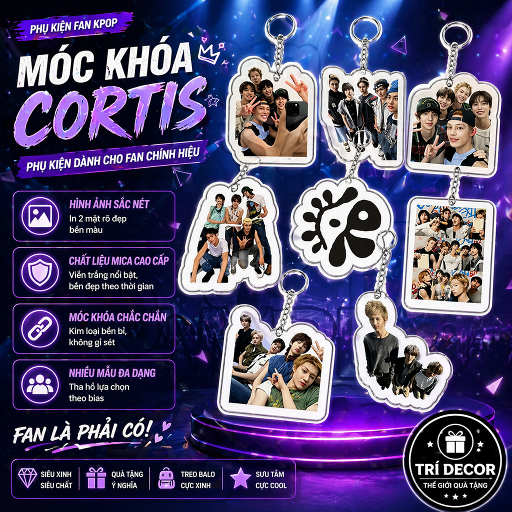 Nam Nhóm CORTIS Hàng Hóa Hỗ Trợ Móc Khóa Acrylic Angan Hồ Zhao Yufan Túi Học Mặt Dây Chuyền Quà Tặng