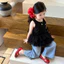 Mùa hè cô gái Vest T-shirt Thời trang Bouffant váy T-shirt