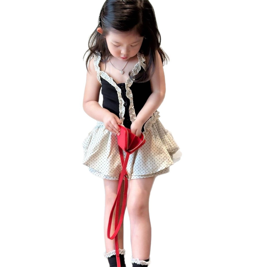 Mùa Hè 2026 Phong Cách Mới Bé Gái Nấm Cạnh Sling Ba Lê Phong Cách Áo Vest Thời Trang