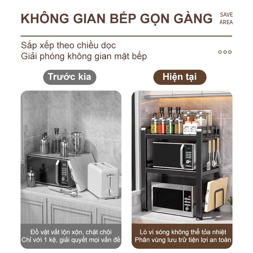Kệ Lò Vi Sóng thép cacbon Có Thể Điều Kệ Để Lò Vi sóng nước và chịu nhiệt độ cao Kệ để đồ Đa năng