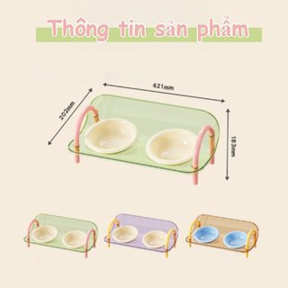 Bát Thú Cưng Có Thể Điều Chỉnh Chiều Cao Bảo Vệ Cổ Chống Trơn Trượt Miệng Rộng BPA Free Dễ Dàng Làm Sạch Cho Mèo Chó