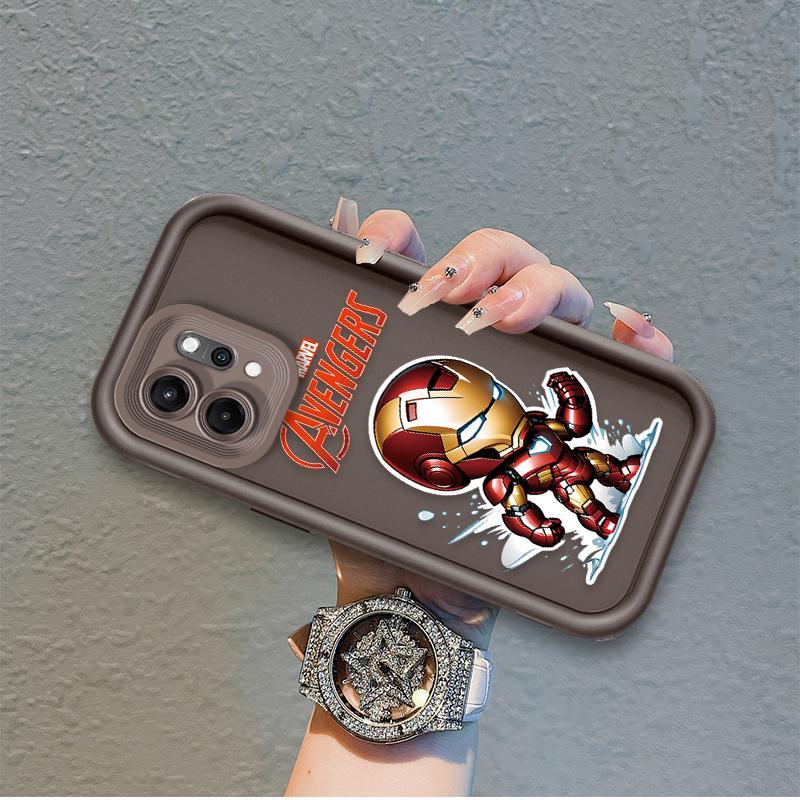 Áp dụng cho OPPO Reno 6 8 10 11 12 13 14 15 F Pro Ốp điện thoại mềm silicon hoạt hình TPU Captain America Iron Man Angel Angel Eye Ốp lưng chống sốc