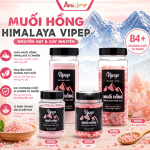 Muối Hồng Himalaya Vipep Nguyên Hạt & Xay Nhuyễn - Muối Khoáng Tự Nhiên Cao Cấp, Hạt Muối Hồng Himalayan