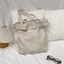 Túi đeo vai PYCOU, Túi Tote thiết kế chấm ren, Canvas hợp thời trang Màu be Đen Dung tích lớn Túi treo du lịch