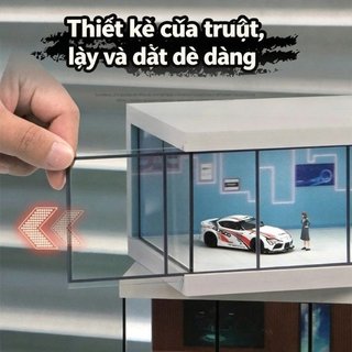 1: 64 Diecast Display Case Clear Acrylic LED Chiếu sáng Chống bụi USB Powered Hội cho Bộ sưu tập