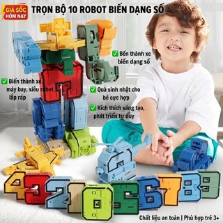 Biến Đổi Số Robot Đồ Chơi Giáo Dục Chất Liệu PP An Toàn Học Toán Logic Trẻ Em 3-8 Tuổi
