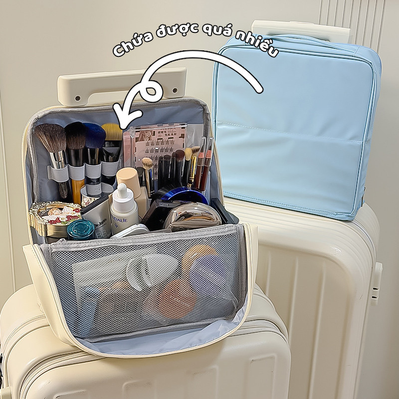 Túi Đựng Mỹ Phẩm Da Chống Nước Đẳng Cấp, Washbag Du Lịch Nhiều Ngăn Giúp Bảo Quản Mỹ Phẩm Hoàn Hảo