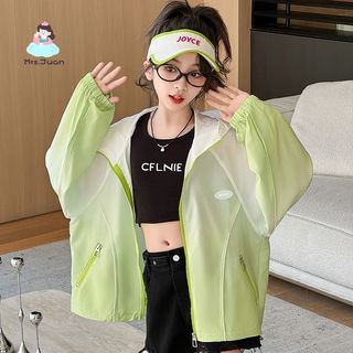 Áo chống nắng bé gái mỏng nhẹ thoáng khí có mũ - áo khoác mùa hè chống tia UV cho bé
