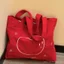 Túi Tote đơn giản dung tích lớn Corduroy Apple Thêu Retro Tất cả các trận đấu Túi đeo vai đi lại mùa xuân di động