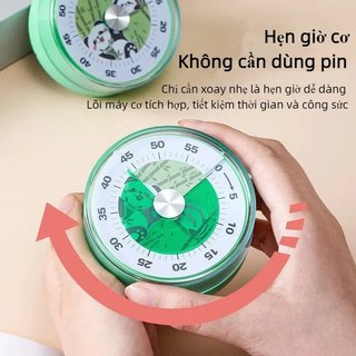 Panda Hẹn giờ Đếm ngược Cơ học 60 phút Máy tính để bàn từ tính Im lặng Học tập nhà bếp cho trẻ em