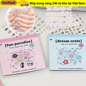 SUNKISSD 24 Cái / bộ Miếng Dán Cốc, Miếng Dán Móng Tay Không Dính Tự Dính, Nhãn Dán Nghệ Thuật Decal Dập Nổi Mềm Đa Năng Thời Trang Để Trang Trí Móng Tay Nghệ Thuật