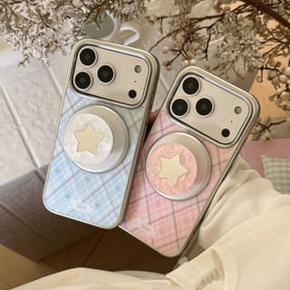 [Sheren] Vỏ điện thoại ngôi sao kẻ sọc màu hồng Sheren-Fritillary Thích hợp cho i17 16 15 14 13 12 11 pro max Vỏ bảo vệ chống sốc