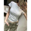 260g Cotton Người Liu Haosun Cùng Phong Cách Dawang Hot Kim Cương Chữ Slim-fit Slimmer Nhìn Nữ Hot Girl Phong Cách Niche Ngắn @26042806