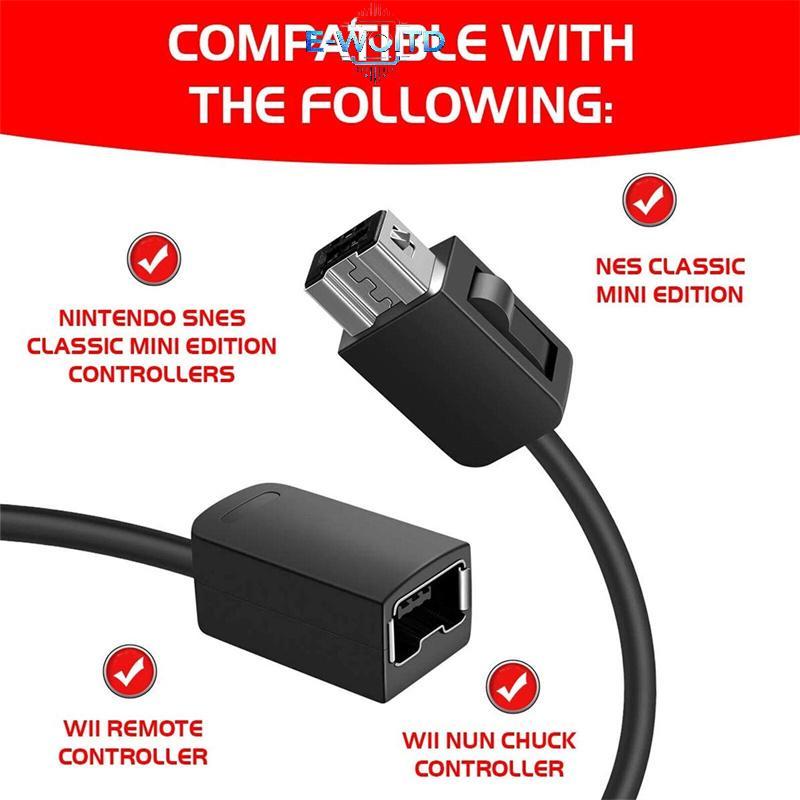 Dây mở rộng trò chơi cáp mở rộng E-WOITD 3M cho Nintendo SNES Bộ điều khiển Mini cổ điển cho bộ điều khiển NES Wii E-WOITD