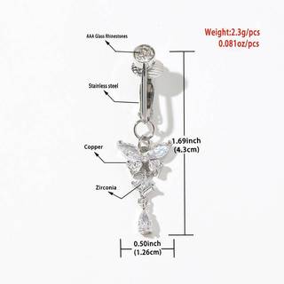 KUZHEN Giả Bụng Bướm Giả Bụng Xỏ Bướm Kẹp Trên rốn Rốn Giả Pircing Bướm Sụn Bông Tai Kẹp Cơ Thể Xuyên Trang Trí HOT