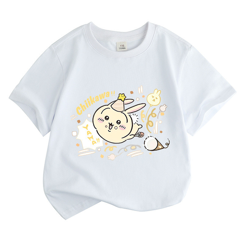 2D Sanrio Usagi Hoạt Hình Dễ Thương Trẻ Em Áo Thun Tay Ngắn Dễ Thương In Biểu Tượng Cảm Xúc Để Mặc Hàng Ngày Ngoài Trời Chơi