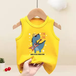 Áo thun trẻ em Cool Guitar In hình khủng long Áo ngắn tay thông thường cho bé trai bé gái mặc hàng ngày