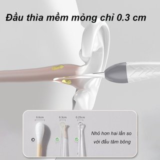 Bé LED Ear Picks Silicone Mềm Đầu Sạc Tai Trẻ Sơ Sinh Người Lớn An Toàn Vệ Sinh