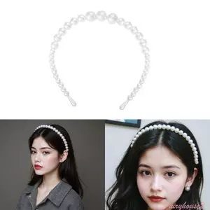 FF Ngọc Trai Giả Kim Cương Giả Đầu Băng Đô Quấn Tóc Chống Trơn Trượt Cho Bé Gái Tạo Kiểu Hàng Ngày