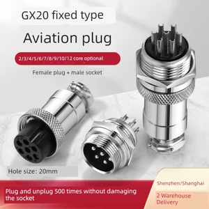 Ổ cắm hàng không GX20 / 2 Core 3 Core 4 Core 5 Core 6 Core 7 Core 8 Core Lỗ mở Cổng kết nối 20MM