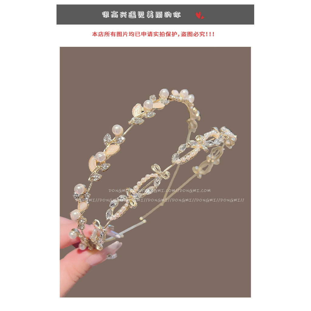 WHX-Temperament Ngọc Trai Ngọt Ngào Đầu Cảm Giác Cao Cấp Phù Hợp Với Kẹp Tóc Mori Phong Cách Đơn Giản Băng Đô Phụ Kiện Tóc