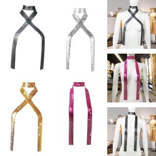 Kim Sa Lấp Lánh Cổ Khăn Thời Trang Hàng Ngày Mặc Lấp Lánh Dài Đồ Bơi Đi Biển Cosplay Kim Cương Giả Cà Vạt Cà Vạt Cổ Khăn Cổ