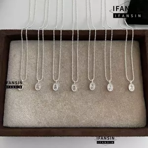 Vòng cổ mặt dây chuyền giọt nước IFASIN, Chuỗi hạt xương đòn hình học đơn giản, Vòng cổ trang sức bạc hợp thời trang Quà tặng sinh nhật