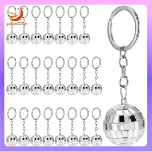 Móc khóa bóng disco, 24 miếng Disco Ball Party Favors Móc khóa 70S Disco Móc khóa bóng gương bạc Móc khóa bóng tiệc dễ dàng cài đặt