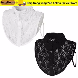 SNUGHOUSE Cổ Giả, Cổ Giả Có Thể Điều Chỉnh Có Thể Tháo Rời, Phụ Kiện Quần Áo Ren Trắng Đen Ve Áo Nửa Áo Sơ Mi Nữ Bé Gái