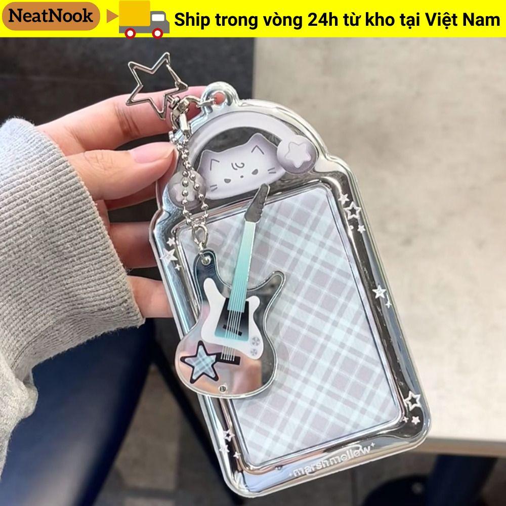 Giá đỡ Photocard NEATNOOK, Rock Kitten 3 Inch Thần tượng Bảo vệ ảnh, INS PVC Trong suốt Thẻ ID Học sinh Khung ảnh Kpop