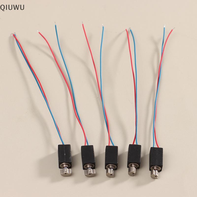 QIUWU 5 Cái 4mm * 8mm 0408 Mini Micro Motor DC 3V Hollow Cup Coreless Motor Nhỏ với bánh xe lệch tâm Đồ chơi mát xa DIY.