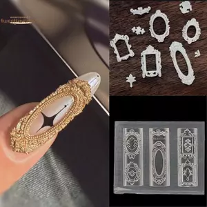 TRTR Châu Âu Retro Khung Ảnh Hình Khắc Silicon Móng Tay Khuôn Dập Móng Tay DIY Nail Salon Thiết Kế Lập Thể Làm Móng Tay Nghệ Thuật Dụng Cụ VN