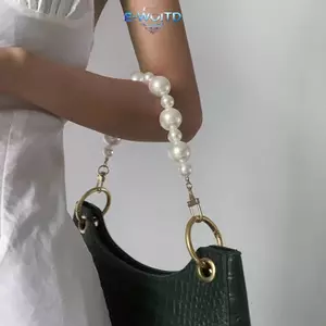 E-WOITD Thời Trang Giả Ngọc Trai Túi Trang Trí Hành Lý Phụ Kiện Dây Xích Nữ Túi Đeo Vai Dây Xích Trang Trí Ngọc Trai Dây Xích E-WOITD