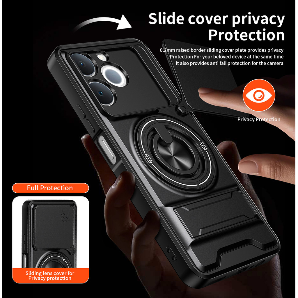 Ốp Điện Thoại Đa Năng Sang Trọng Thích Hợp Cho Realme Note 70 80 70T Narzo 80 4G Dây 360°Giá đỡ vòng có vỏ máy ảnh Vỏ bảo vệ toàn diện chống sốc