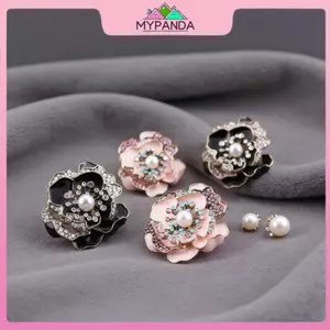 MYPANDA Thời Trang Đính Kim Cương Giả Nhỏ Giọt Dầu Hoa Thổ Cẩm Dành Cho Nữ Áo Phụ Kiện Trang Sức Quà Tặng.