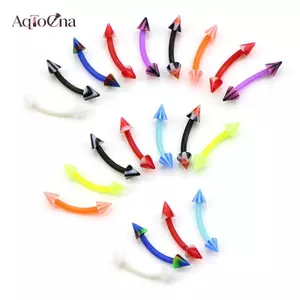 AqToCna 20 Chiếc Cong Barbell Lông Mày Nhẫn Thanh Tragus Tai Stud Xoắn Xuyên Trang Sức AqToCna