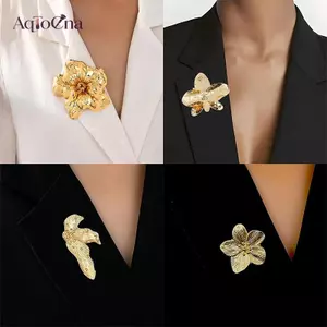 AqToCna Nữ Tuyên Bố Lớn 3D Lớp Hoa Vàng Thổ Cẩm Đậm Retro Tuyên Bố Cổ Thanh Lịch Phụ Kiện Cho Tiệc Cưới Hàng Ngày Mặc AqToCna