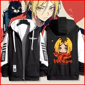 YB1 Haikyuu Hinata Shoyo Oikawa Tooru Tobio Kageyama áo khoác dây kéo Áo khoác Hoodie cardigan áo len Unisex Cosplay BY1