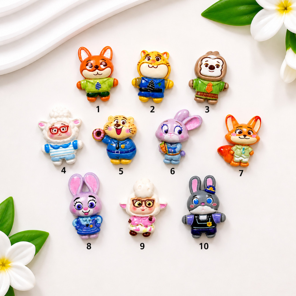 Set 10 Charm Thỏ và Cáo Zootopia dễ thương- Bộ charm thỏ cáo hottrend bán chạy 2026 bộ 10 chi tiết cute