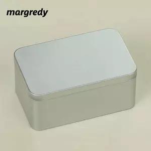 Lọ thiếc kim loại MARGREDY, Lọ thiếc vuông Mini, Lọ quà tặng di động Hộp đựng bao bì thực phẩm kín cho bánh quy kẹo trà