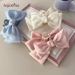 AqToCna Hàn Quốc Thanh Lịch Quá Khổ Nơ Hai Mặt Vuốt Tóc Acrylic Kẹp Tóc Barrette Cua Kẹp Tóc Cho Nữ Bé Gái Mũ Đơn Giản Phụ Kiện Tóc AqToCna